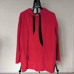 Red Hooded Oversized Dress